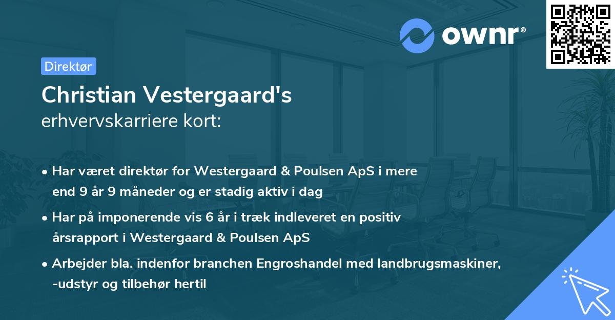 Christian Vestergaard's erhvervskarriere kort