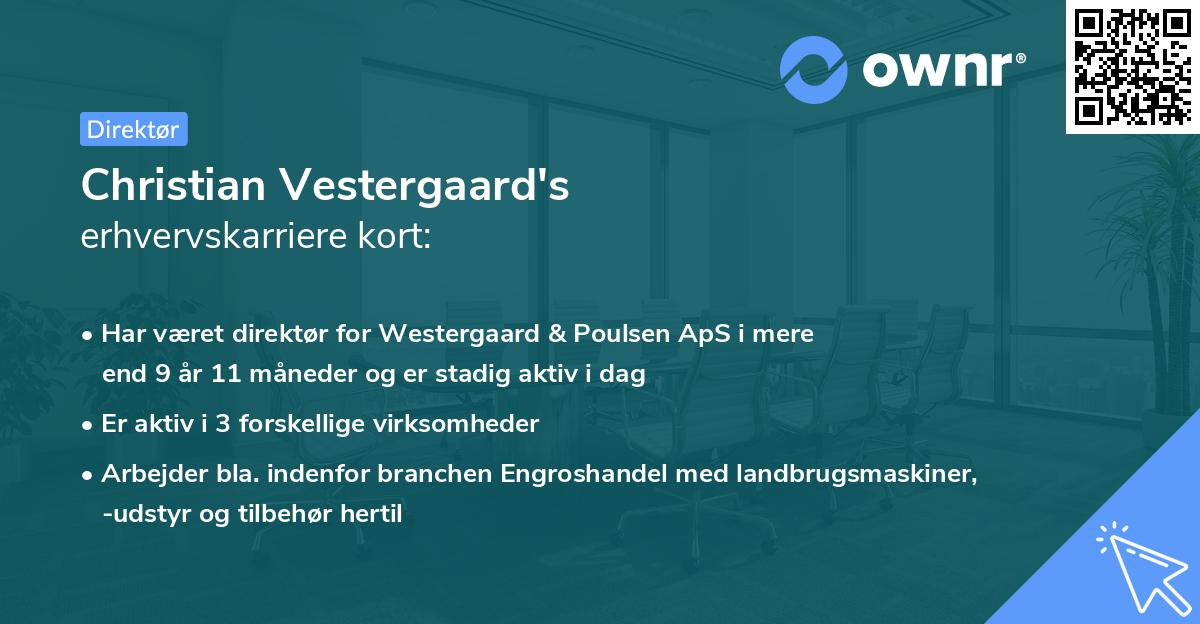 Christian Vestergaard's erhvervskarriere kort