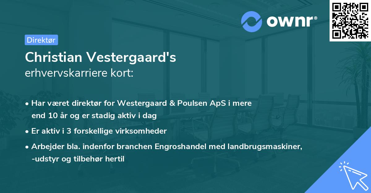 Christian Vestergaard's erhvervskarriere kort