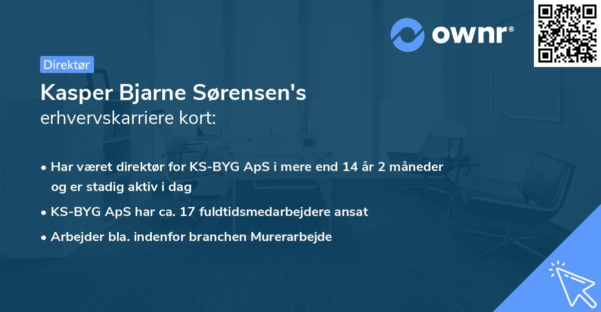 Kasper Bjarne Sørensen's erhvervskarriere kort