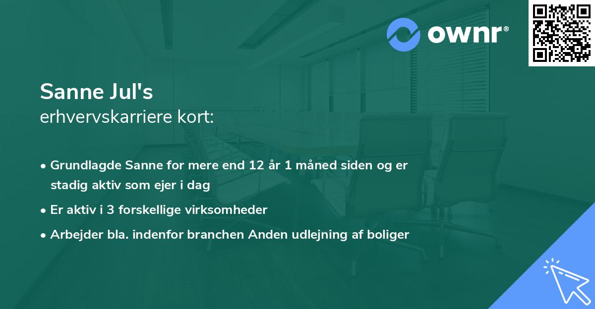 Sanne Jul's erhvervskarriere kort