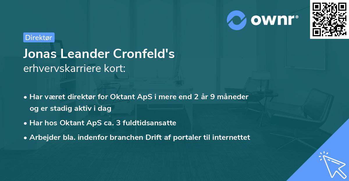 Jonas Leander Cronfeld's erhvervskarriere kort
