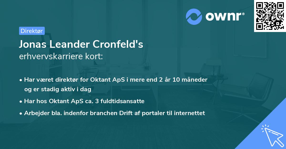 Jonas Leander Cronfeld's erhvervskarriere kort
