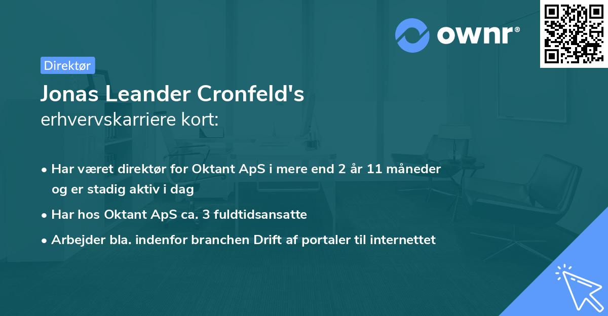Jonas Leander Cronfeld's erhvervskarriere kort