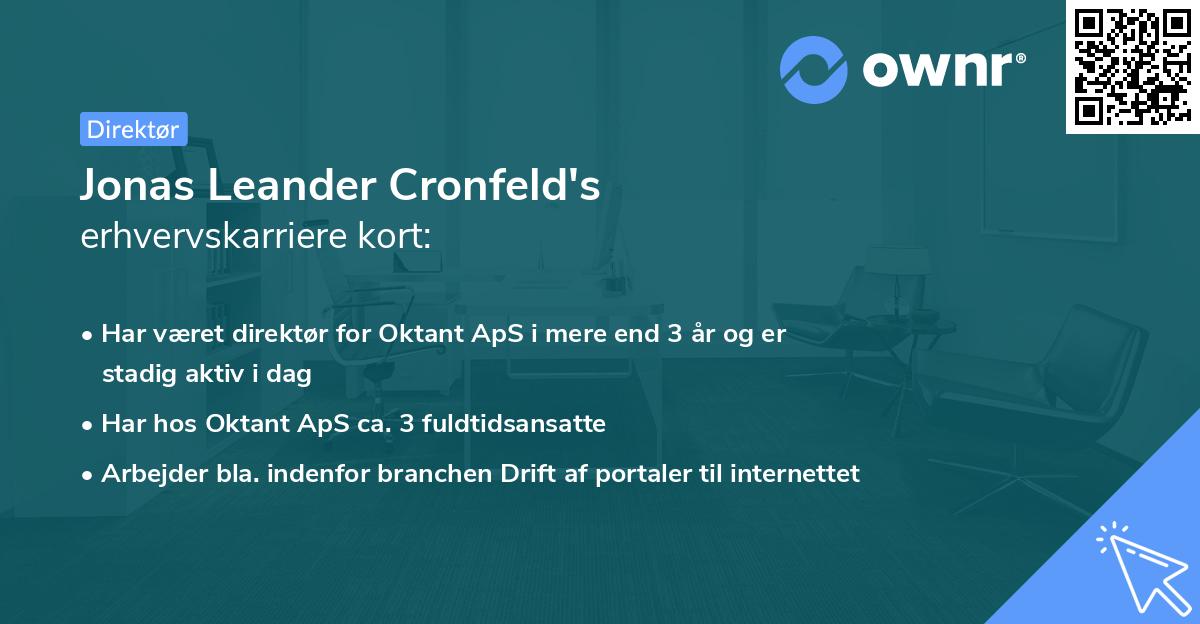 Jonas Leander Cronfeld's erhvervskarriere kort