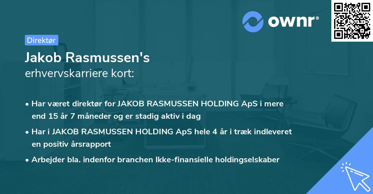 Jakob Rasmussen's erhvervskarriere kort