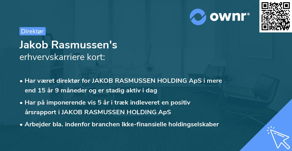 Jakob Rasmussen's erhvervskarriere kort