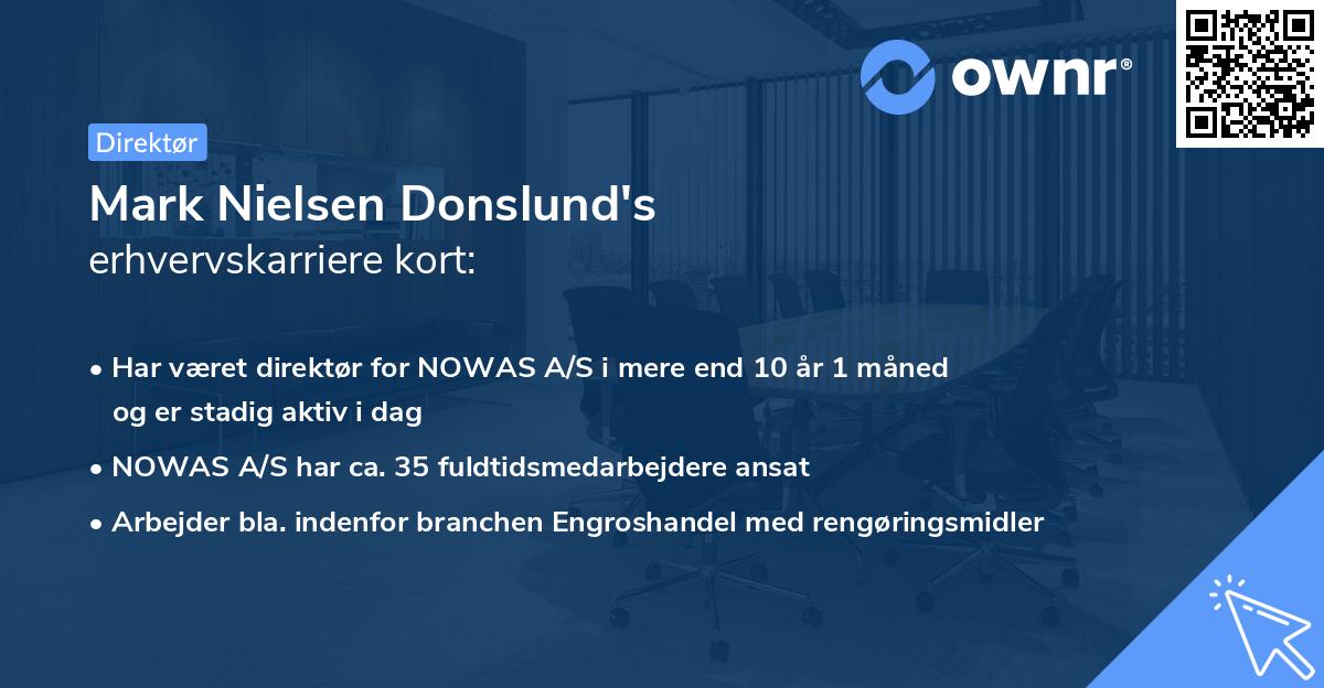 Mark Nielsen Donslund's erhvervskarriere kort