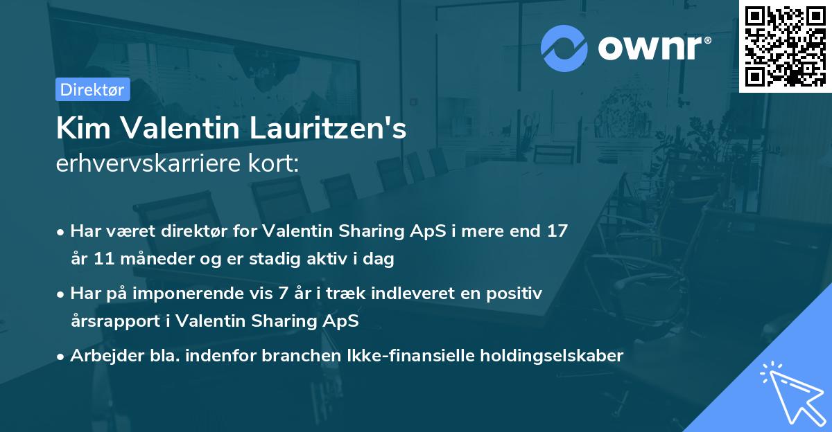 Kim Valentin Lauritzen's erhvervskarriere kort