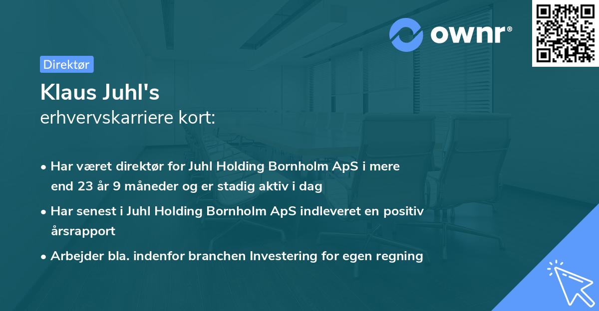 Klaus Juhl's erhvervskarriere kort