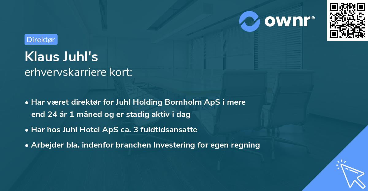 Klaus Juhl's erhvervskarriere kort