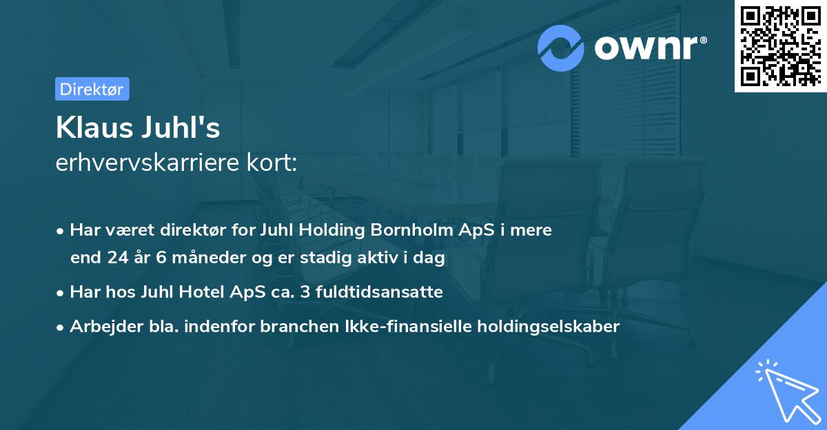 Klaus Juhl's erhvervskarriere kort