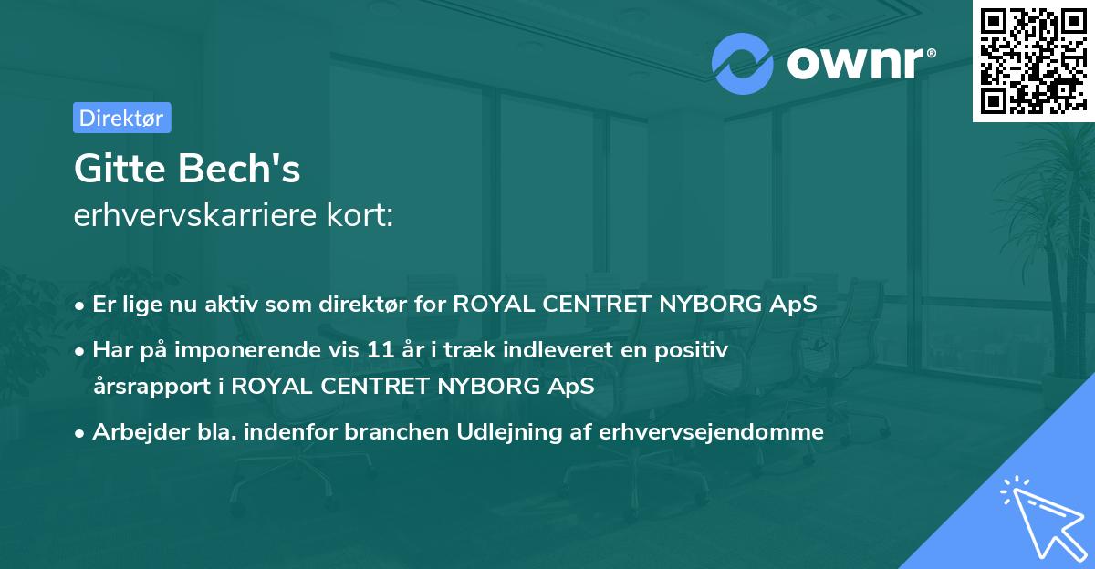 Gitte Bech's erhvervskarriere kort