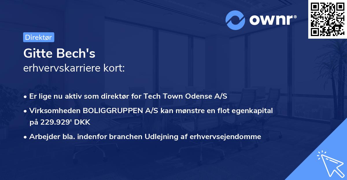 Gitte Bech's erhvervskarriere kort