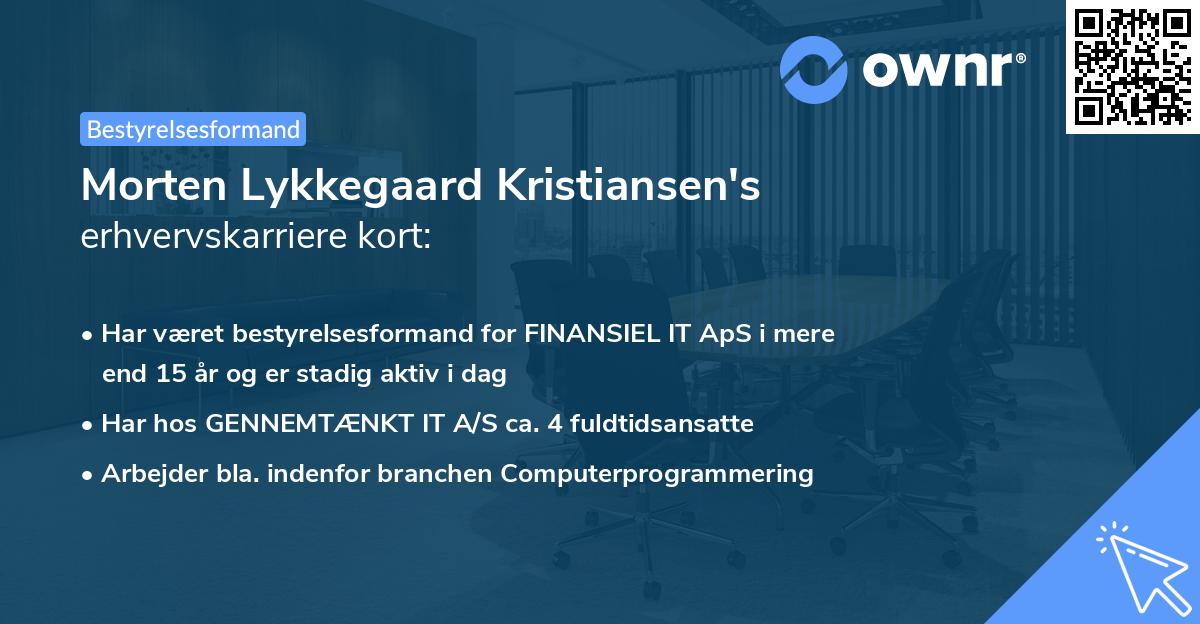 Morten Lykkegaard Kristiansen's erhvervskarriere kort