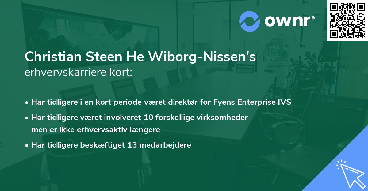 Christian Steen He Wiborg-Nissen's erhvervskarriere kort