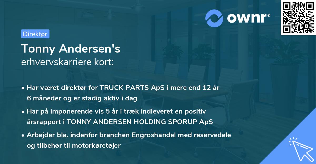 Tonny Andersen's erhvervskarriere kort