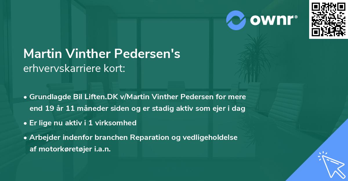 Martin Vinther Pedersen's erhvervskarriere kort