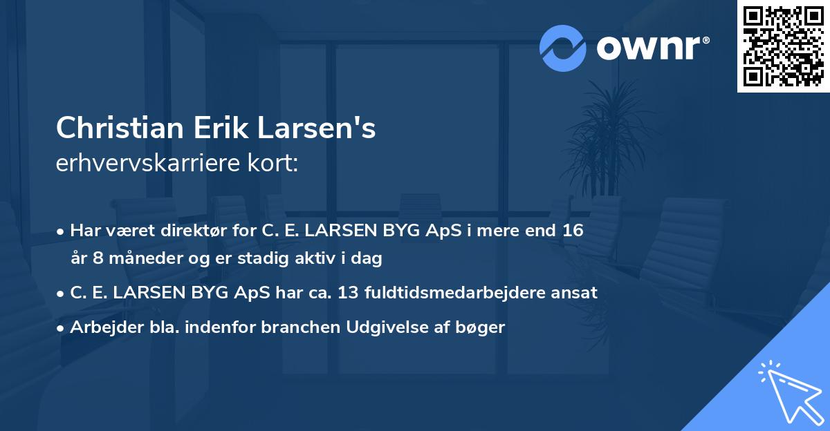 Christian Erik Larsen's erhvervskarriere kort