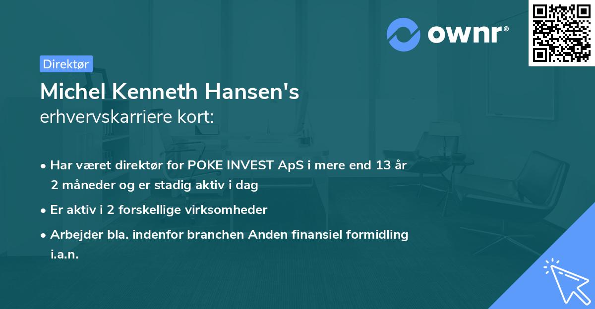Michel Kenneth Hansen's erhvervskarriere kort