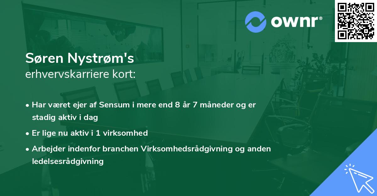 Søren Nystrøm's erhvervskarriere kort