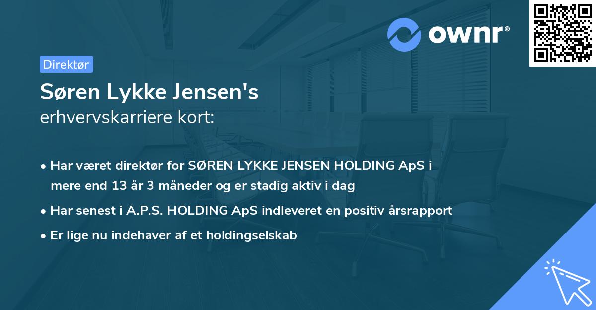 Søren Lykke Jensen's erhvervskarriere kort