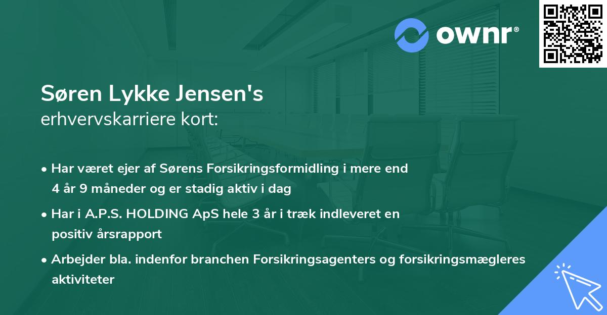 Søren Lykke Jensen's erhvervskarriere kort
