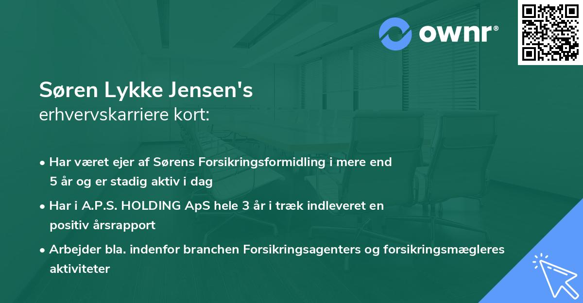 Søren Lykke Jensen's erhvervskarriere kort