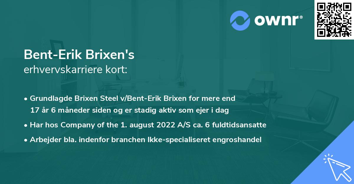 Bent-Erik Brixen's erhvervskarriere kort