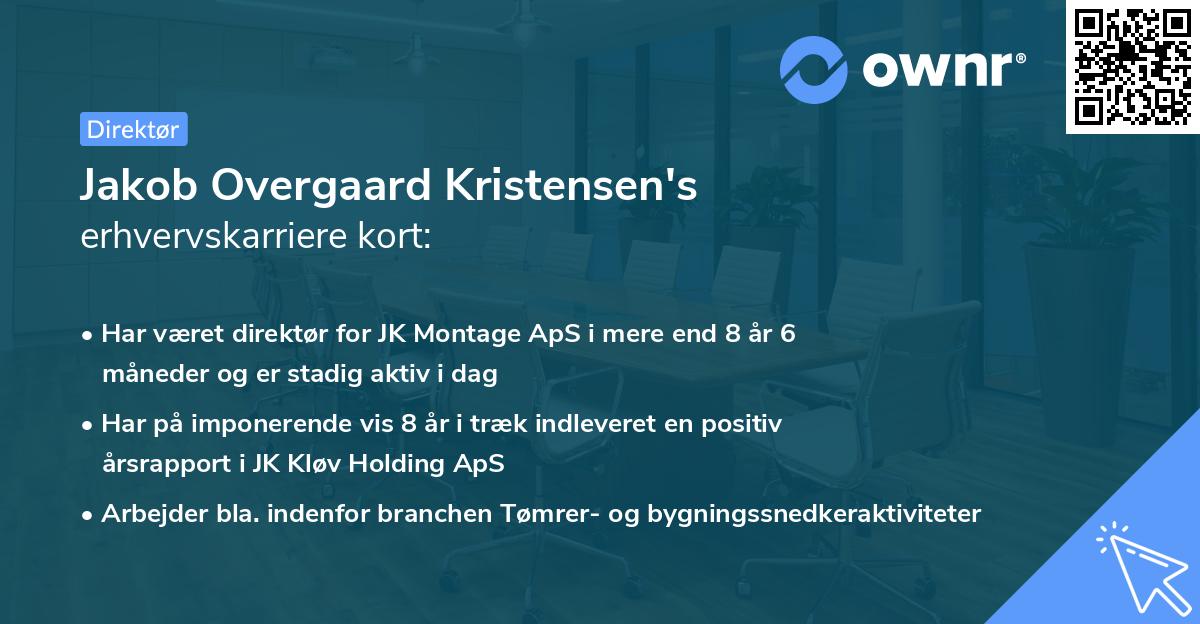 Jakob Overgaard Kristensen's erhvervskarriere kort
