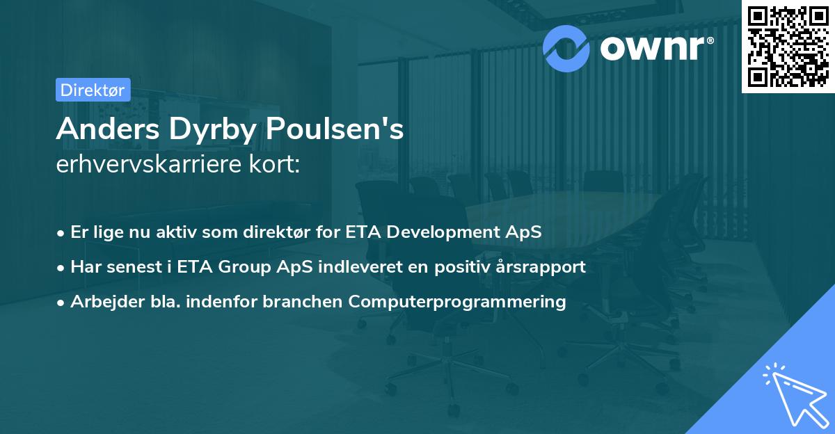 Anders Dyrby Poulsen's erhvervskarriere kort