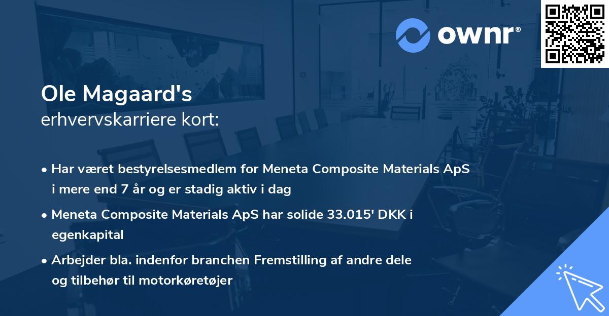 Ole Magaard's erhvervskarriere kort