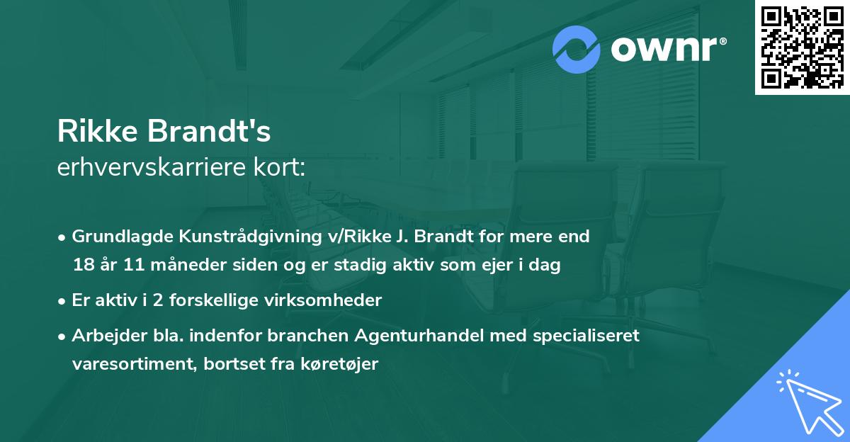 Rikke Brandt's erhvervskarriere kort