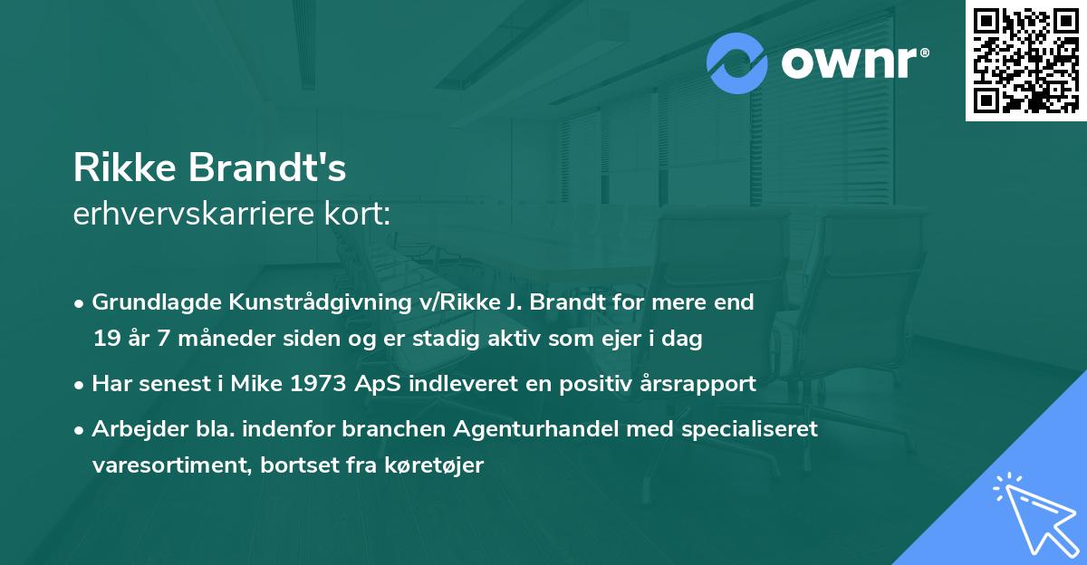 Rikke Brandt's erhvervskarriere kort