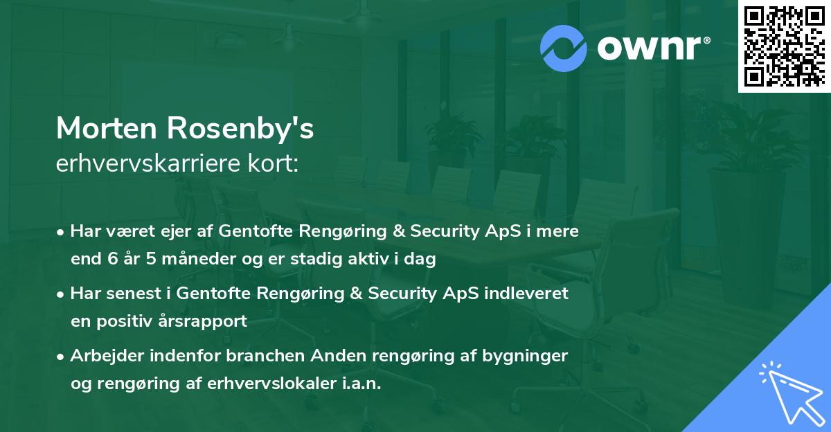 Morten Rosenby's erhvervskarriere kort