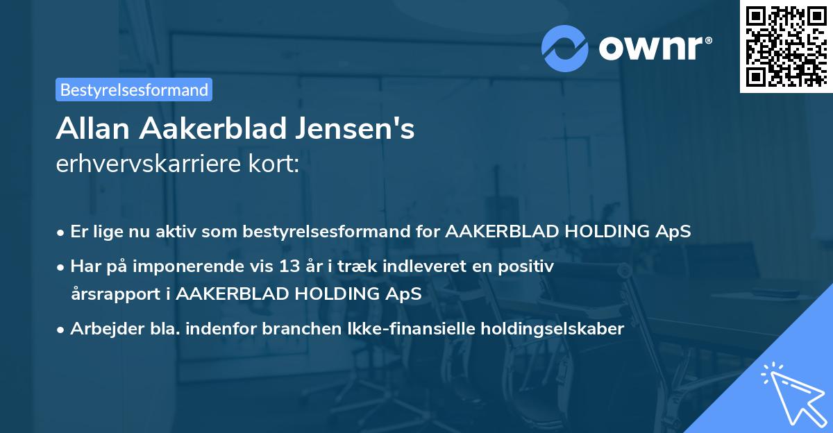 Allan Aakerblad Jensen's erhvervskarriere kort