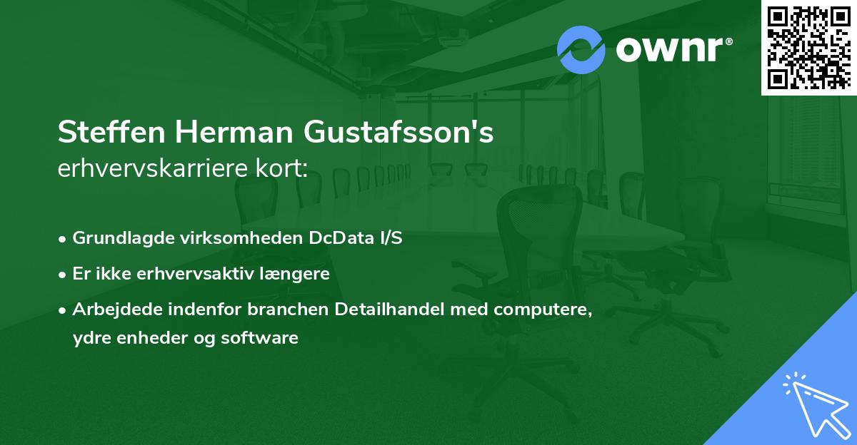Steffen Herman Gustafsson's erhvervskarriere kort