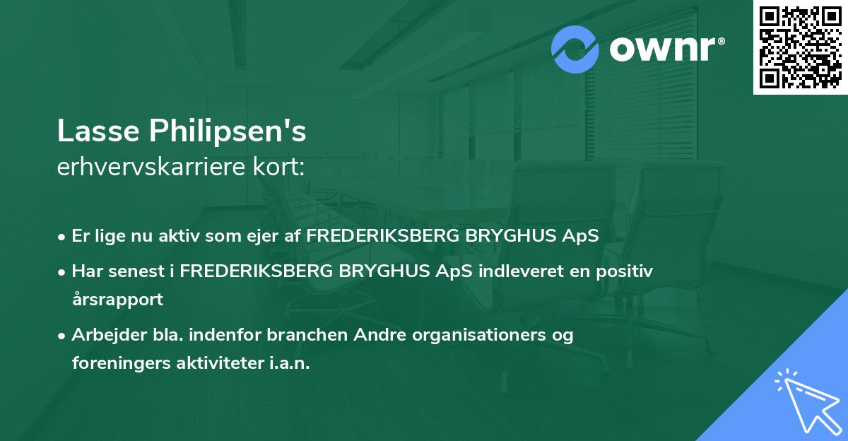 Lasse Philipsen's erhvervskarriere kort