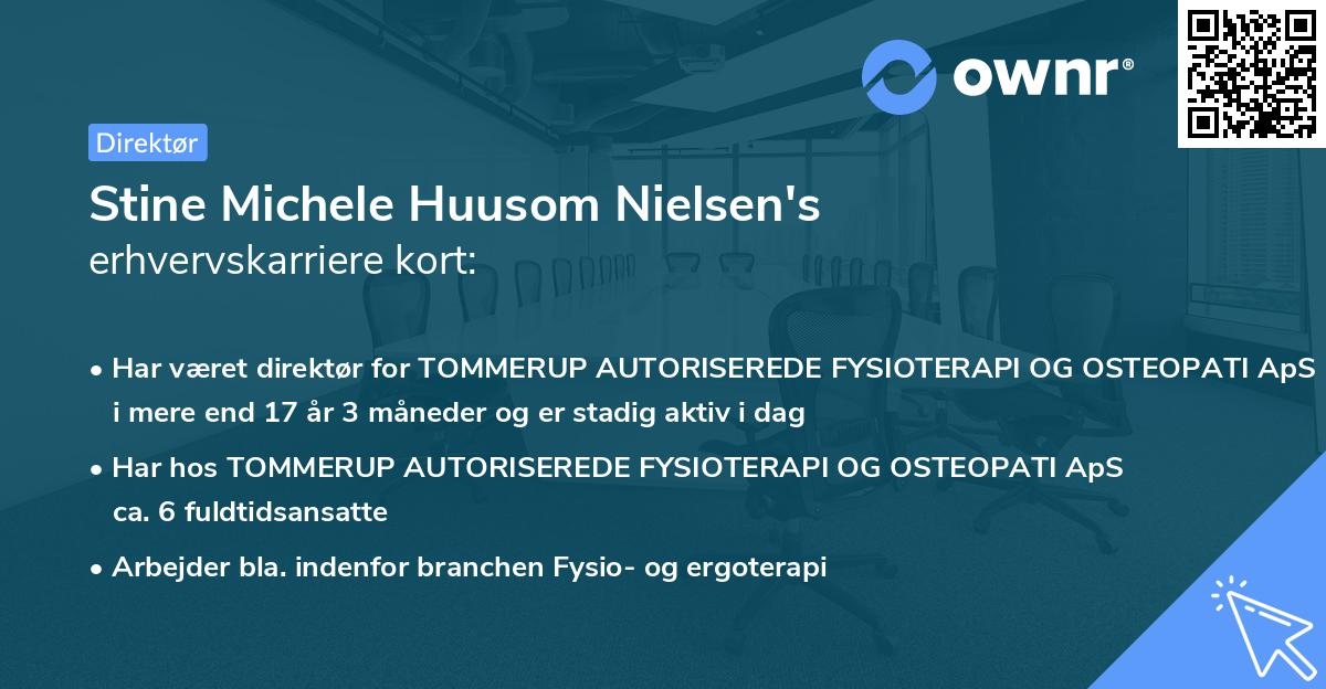 Stine Michele Huusom Nielsen's erhvervskarriere kort