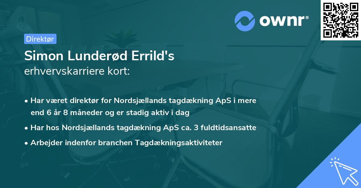 Simon Lunderød Errild's erhvervskarriere kort