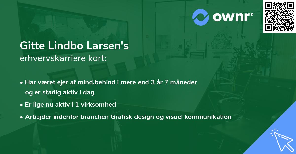 Gitte Lindbo Larsen's erhvervskarriere kort