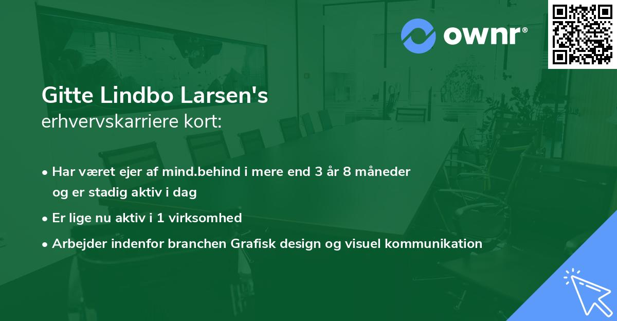 Gitte Lindbo Larsen's erhvervskarriere kort