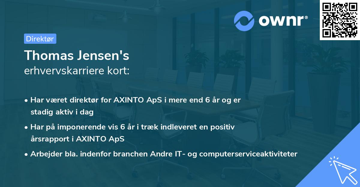 Thomas Jensen's erhvervskarriere kort