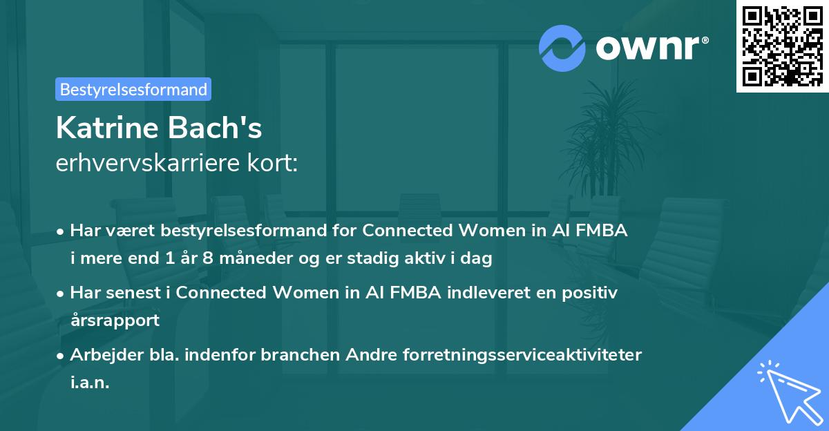 Katrine Bach's erhvervskarriere kort