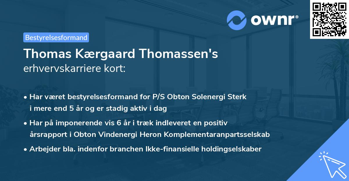 Thomas Kærgaard Thomassen's erhvervskarriere kort