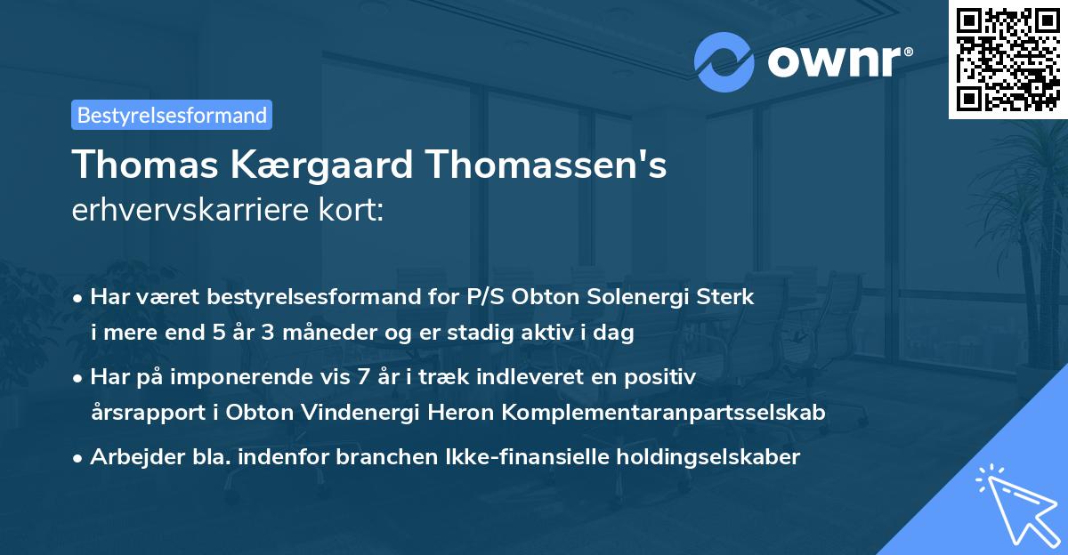 Thomas Kærgaard Thomassen's erhvervskarriere kort
