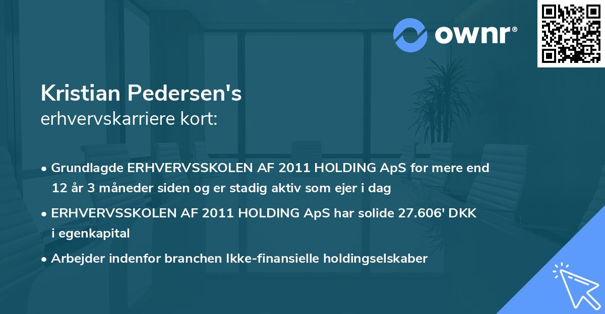 Kristian Pedersen's erhvervskarriere kort