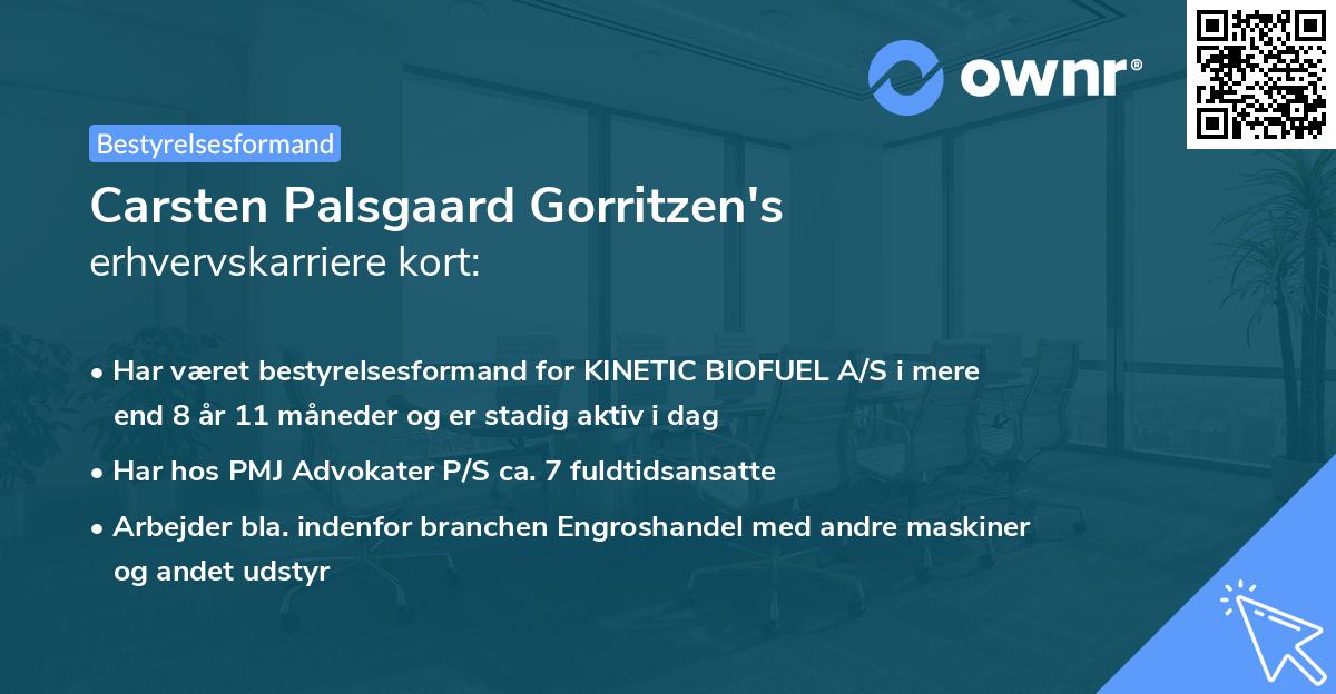 Carsten Palsgaard Gorritzen's erhvervskarriere kort