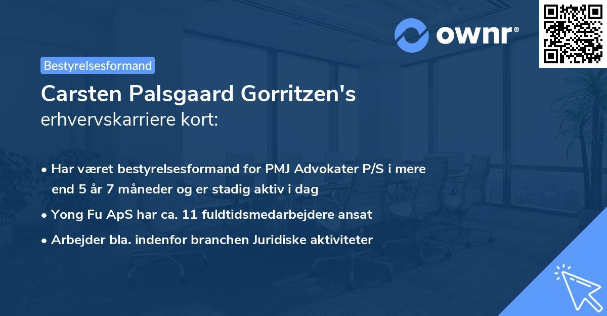 Carsten Palsgaard Gorritzen's erhvervskarriere kort