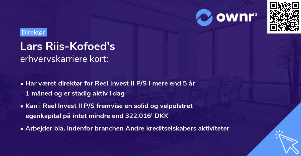 Lars Riis-Kofoed's erhvervskarriere kort